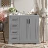 36" Bathroom Vanity With Sink, Soft Close Doors, Adjustable Shelf & 3 Drawers - Gray - Image 2