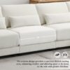 Oversized Deep Seat Sectional Sofa With Reversible Chaise, Loop Yarn Fabric 5 Seat Armless Indoor Furniture, Convertible L-Shaped Couch - Cream - Image 16