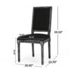 French Country Style Dining Chair Set With Upholstered Seating And Fluted Legs - Black - Image 3