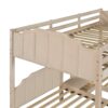 Full Over Twin & Twin Triple Bunk Bed With Drawers And Guardrails - Beige - Image 16