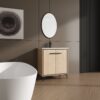 30" Bathroom Vanity Base With Basin And Storage Cabinet - Oak - Image 2
