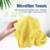 Multifunctional Microfiber Towel For Car Cleaning, Kitchen & Glass Scrubbing - Yellow - Image 6