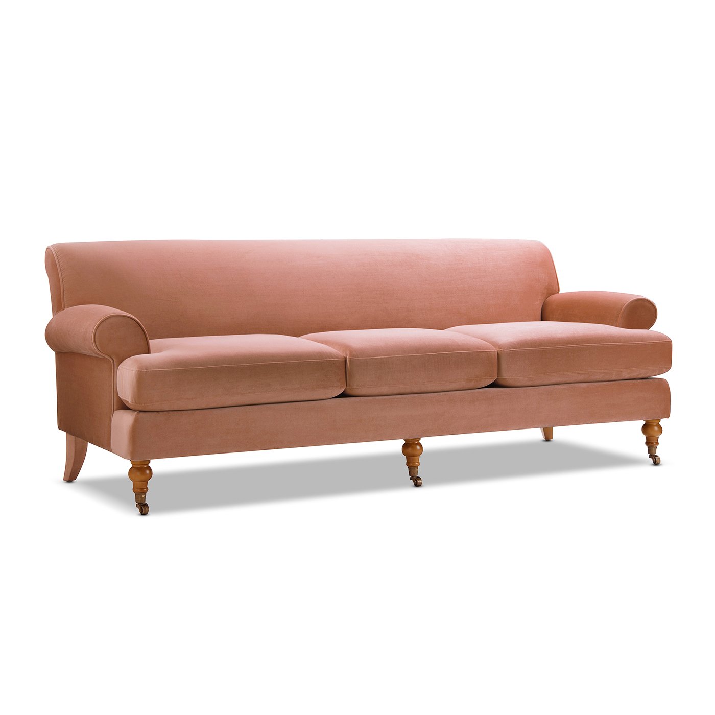 Alana Lawson - Three Cushion Tightback Sofa - Peach Orange - Image 8