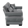 Modern Velvet 2 Seater Sofa With Bolstered Armrests And Pillows Large Size - Gray - Image 8