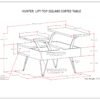 Hunter - Lift Top Square Coffee Table - Natural - Image 8