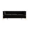 Fx-P83-Bk2 (Sofa) Luxurious Velvet Sofa With Gold Legs, Modern Chesterfield Design, Tufted Upholstery, 3-Seat Couch For Living Room And Office - Black - Image 18