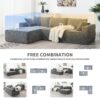 2 Pices Free Combination Minimalist Style Modular Sectional, Wrinkle Resistant Couch Set L Shaped Compressed Sofa For Living Room - Gray - Image 21