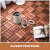 Acacia Wood Interlocking Deck Tiles Checker Pattern For Outdoor Flooring - Brown - Image 38