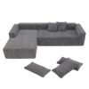 2 Pices Free Combination Minimalist Style Modular Sectional, Wrinkle Resistant Couch Set L Shaped Compressed Sofa For Living Room - Gray - Image 11