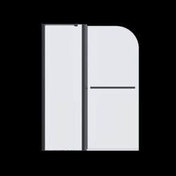 Frameless Folding Shower Doors For Bathtub - Matte Black