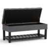 Saxon - Storage Ottoman Bench - Slate Gray - Image 2