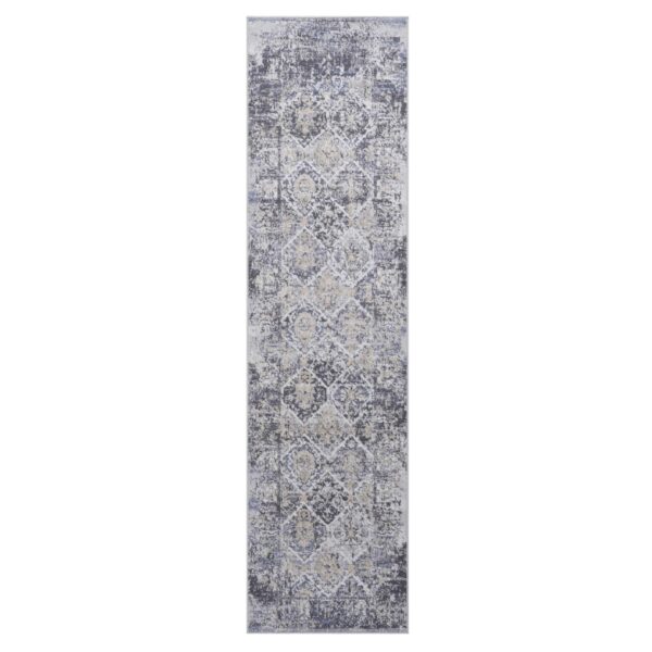 Payas - 2' X 8' Traditional Runner Rug - Gray / Blue