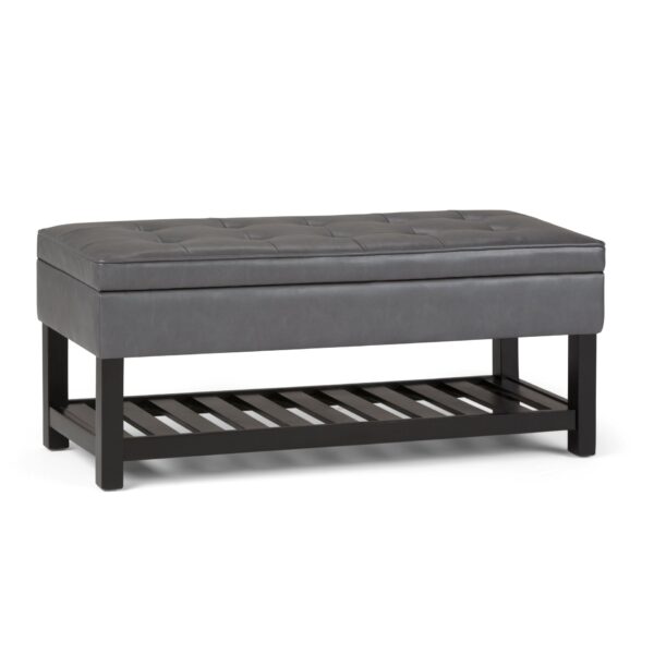 Cosmopolitan - Storage Ottoman Bench With Open Bottom - Stone Gray