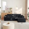 Modular Cloud Sectional Couch With L Shape Chaise - Black - Image 3