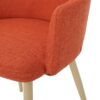Mid Century Modern Fabric Upholstered Dining Chairs Armchairs - Muted Orange - Image 12