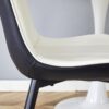Modern Style Extended Seat Cushion Dining Chair Set, Splicing 4 Pieces - White / Black - Image 11