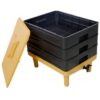 Durable 3 Tray Worm Farm Kit For Efficient Vermicomposting, 65L Capacity - Yellow / Black - Image 5