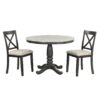 5 Pieces Dining Table And Chairs Set For 4 Persons, Kitchen Room Solid Wood Table With 4 Chairs - Gray - Image 12