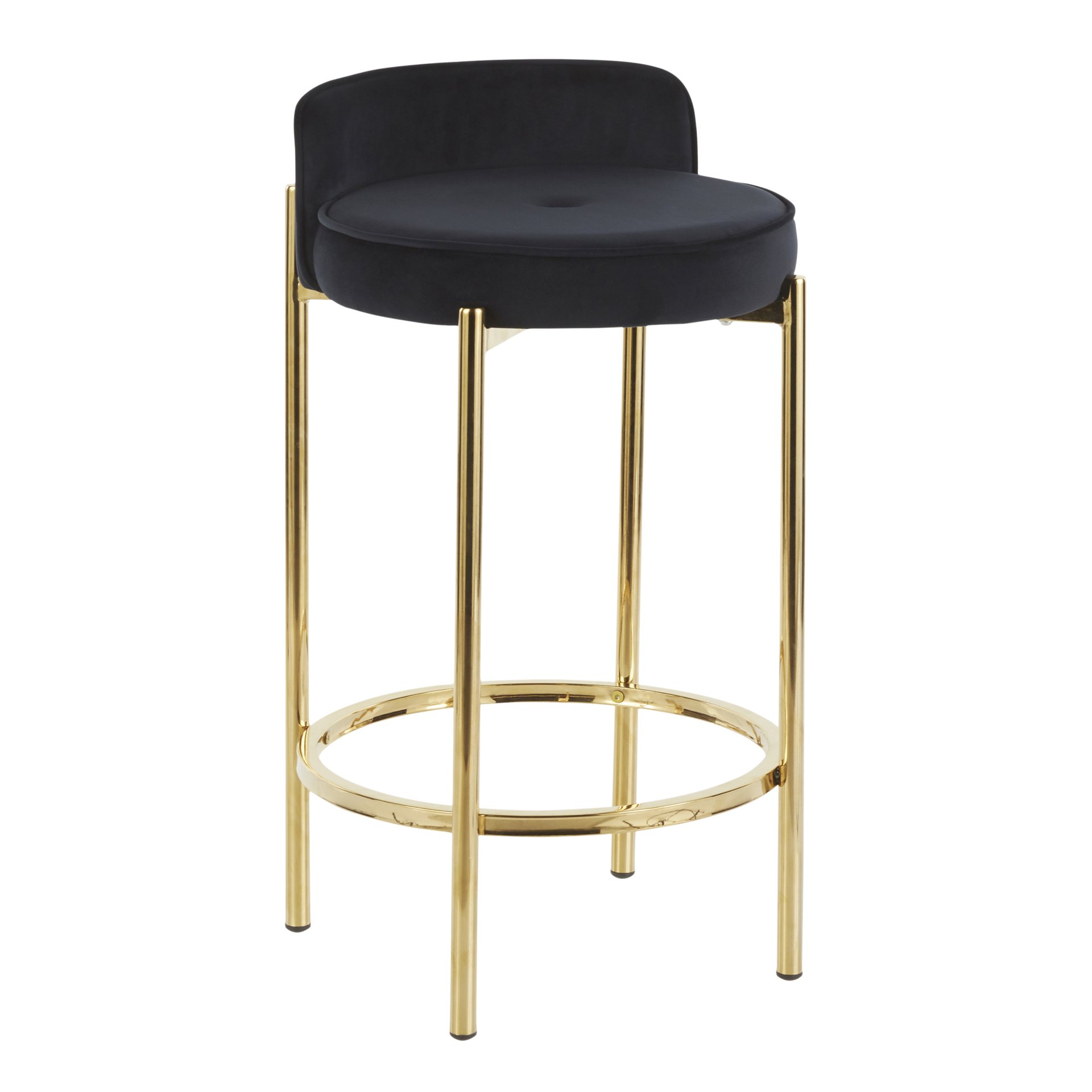 Chloe - Contemporary Counter Stool (Set of 2) - Gold / Black - Image 2