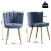 Modern Haze Dining Chair With Iron Tube Wood Legs, Shorthair Cushions And Comfortable Backrest, Suitable For Dining Room, Living Room, Cafe, Simple Structure (Set of 2) - Blue - Image 3