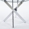 Dining Table With Cross Metal Leg And Tempered Glass, Modern Space Saving Kitchen Table For Living Room Legs - Chrome - Image 7