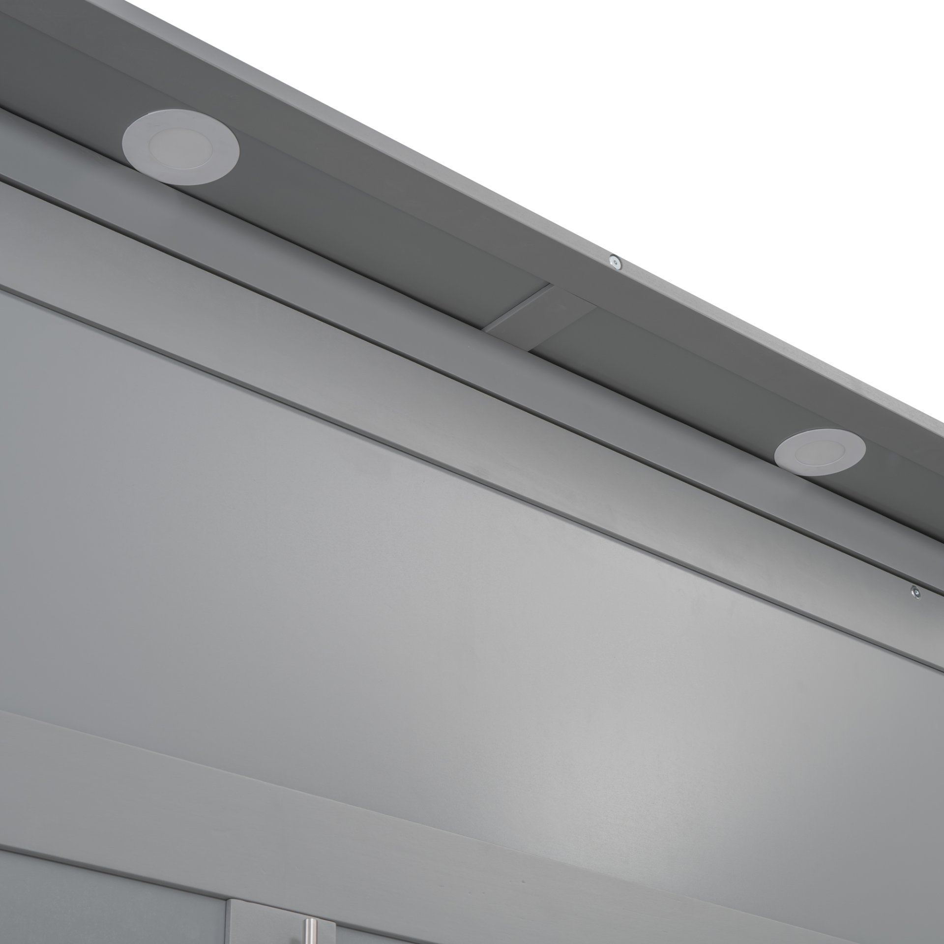 Full Size Murphy Wall Bed & Shelves, Drawers And LED Lights - Gray - Image 16