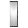 Full Length Mirror With Metal Beaded Frame, Rectangular Oversized Mirror For Living Room Bedroom - Black - Image 2