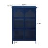 2 Doors Metal Storage Cabinet Display Cabinet With Glass Doors Metal Kitchen Sideboard Buffet Cabinet Glass Storage Cabinet For Dining Room Living Room Bedroom - Dark Blue - Image 3