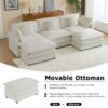 Modern Sofa Modular Sofa Couch, Upholstered Corduroy L - Shape Sectional Sofa With Side Storage Pockets For Living Room - Beige - Image 14
