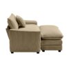 Stylish Corduroy Single Chair Deep Seat Sofa With Footstool And Pillow For Living Room And Bedroom - Tan - Image 8