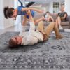 Marfi - 2' X 8' Oriental Runner Rug - Gray / Blue - Image 3
