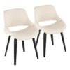 Fabrico - Mid-Century Modern Dining Chair (Set of 2) - Black / Cream - Image 2