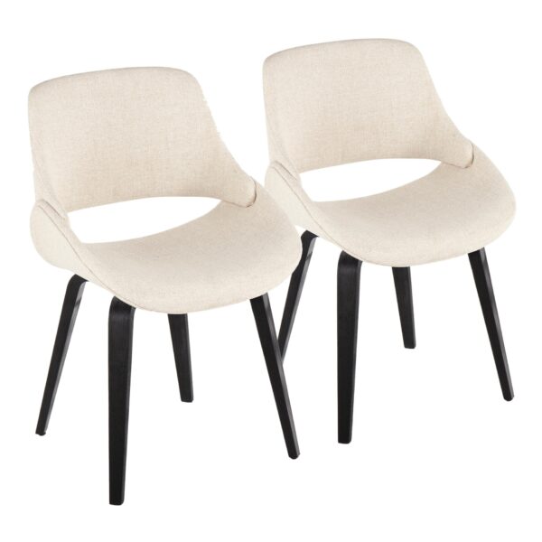 Fabrico - Mid-Century Modern Dining Chair (Set of 2) - Black / Cream