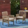 Casa - Acacia Dining Chair Set With Cushions, 2 Pieces - Gray / Cream - Image 2