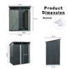 Tc53G Outdoor Metal Storage Shed Transparent Plate - Gray - Image 3