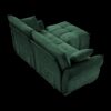 Modern Fabric 2 Seater Sofa With Ottoman Minimalist Design - Green - Image 6