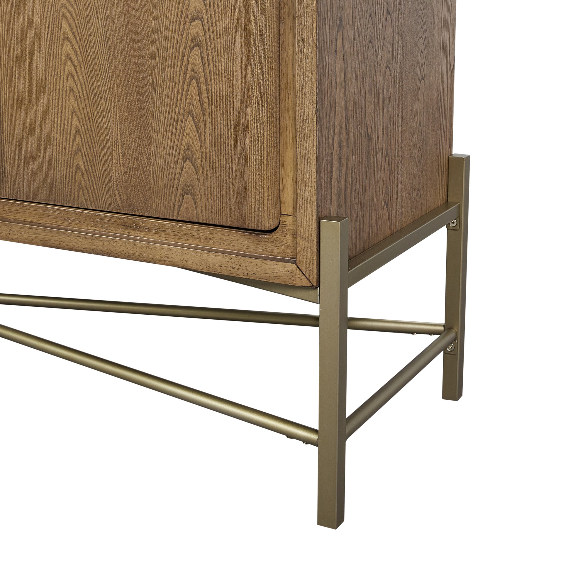 Metal Base Sideboard - Light Brown - Image 3