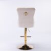 Thick Golden Swivel Velvet Barstools Adjusatble Seat Height From 27-35", Modern Upholstered Bar Stools With Backs Comfortable Tufted For Home Pub And Kitchen Island (Set of 2) - Beige - Image 6