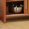 Sideboard Buffet Entry Cabinet Sliding Doors Metal Bar Handles Four Shelves - Light Cherry - Image 3