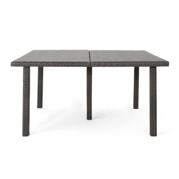 Outdoor Square Rattan Wicker Dining Table - Brown