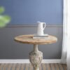 Antique Round Wood Table - Antique White / Gray - Image 4