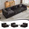 Convertible Floor Sofa Bed With Fixed Shape Frame, Boneless Modular Sectional Sofa, For Living Room - Black - Image 4
