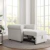 Modern Convertible 3 In 1 Sofa Bed Chair With Adjustable Backrest - Cream - Image 6