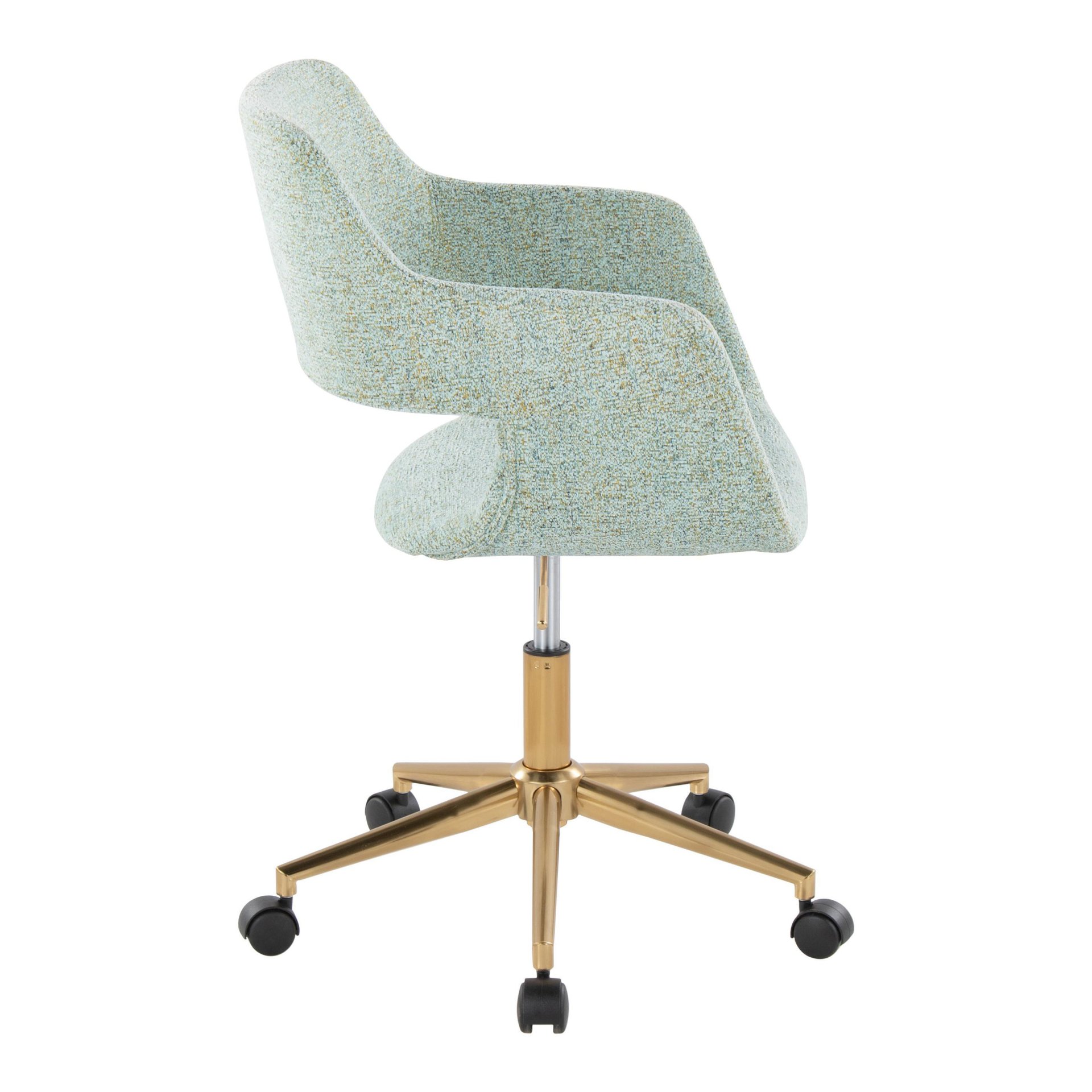 Margarite - Contemporary Task Chair - Gold / Light Green - Image 2