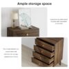 Modern 4 Drawer Dresser Chest For Living Room, Bedroom, Corridor Wooden Storage Cabinet - Walnut - Image 9