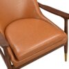 Accent Chair With Cushioned Seat, Brass Tipped Legs - Brown - Image 13