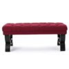 Hilton - Ottoman Bench With Button Tufting And Half - Circle Legs - Red - Image 5