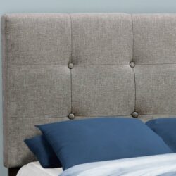 Twin Size Bed, Upholstered, Frame Only, Transitional - Gray