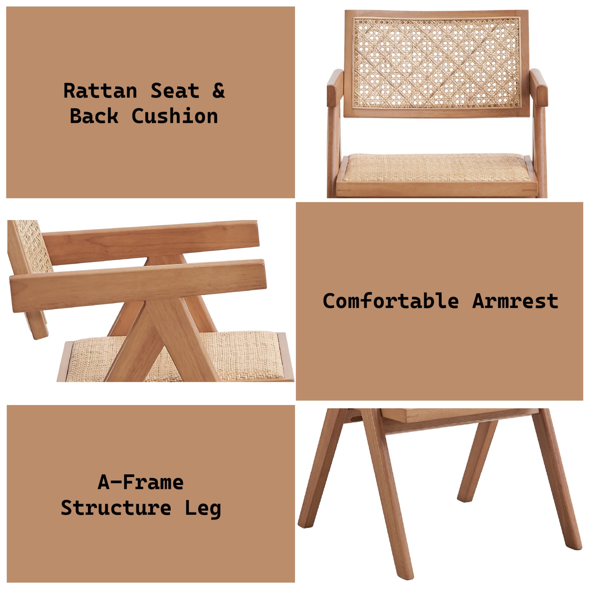 Valentina - 6 Piece Patio Furniture Set - Rattan / Natural - Image 13