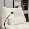 270 Swivel Glider Recliner Chair, Power Recliner Rocking Chair, USB Port Charge For Nursery Chair With Atmosphere Lamp For Living Room Bedroom Apartment - White - Image 21